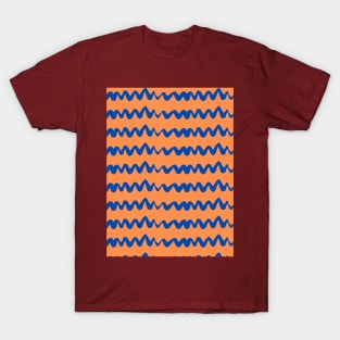 Blue and Orange ZigZag pattern T-Shirt